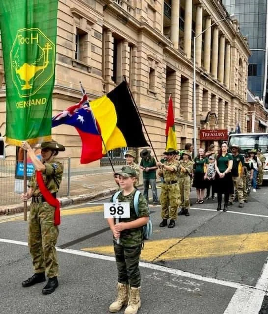 Marching through the Brisbane CBD