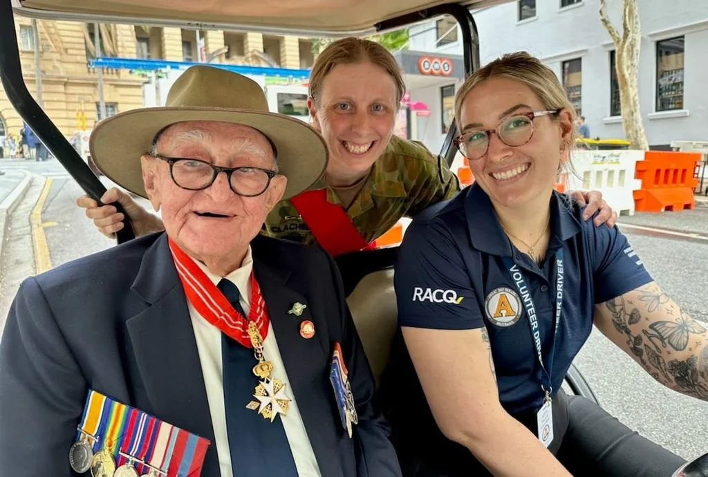 Members in the golf cart
