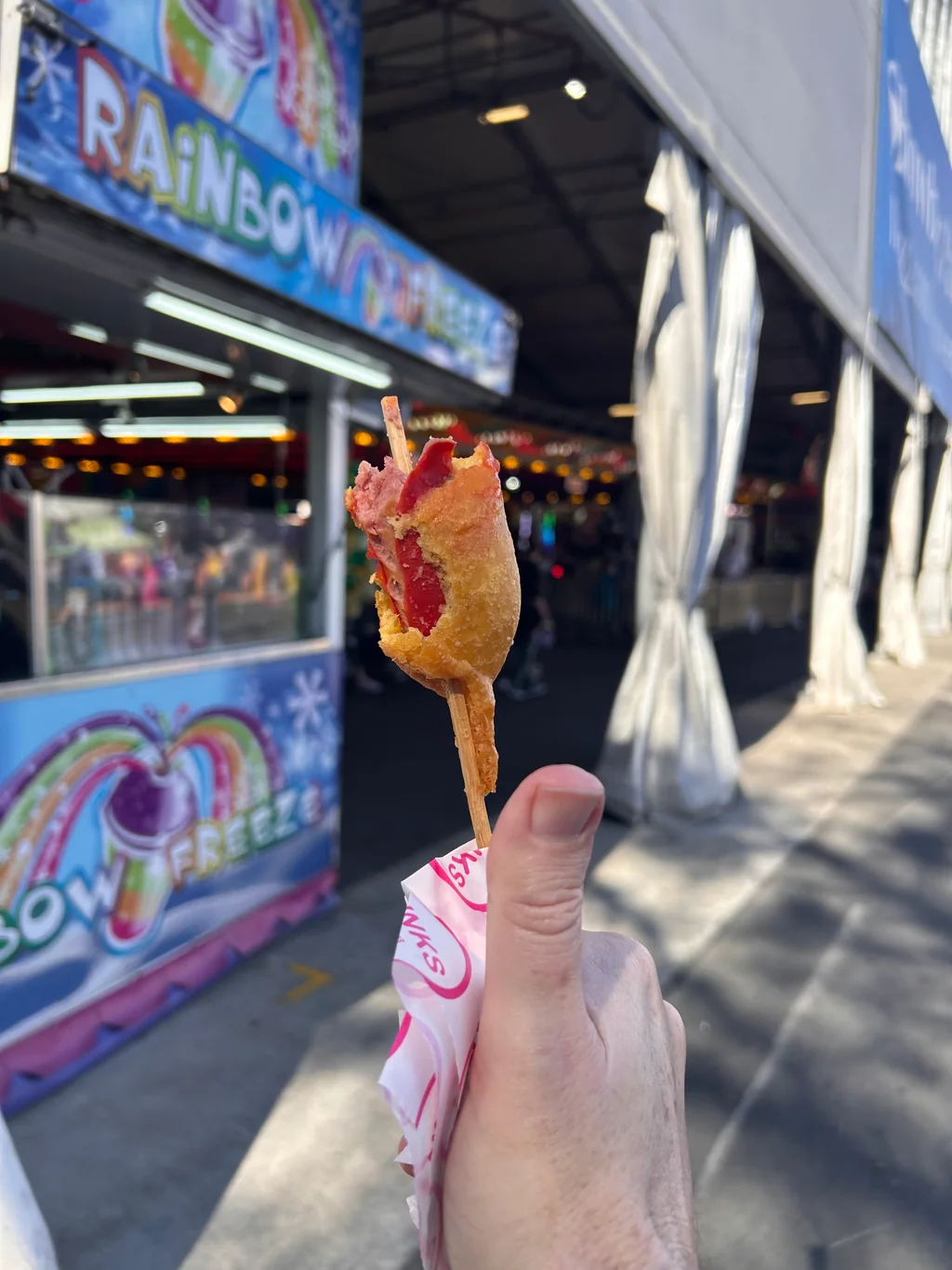 A Dagwood Dog at the Ekka — an iconic show treat